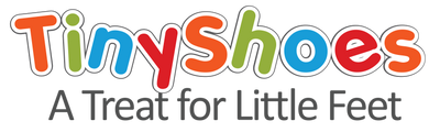 logo of tinyshoes. a treat for little feet. find the best kids shoes here.