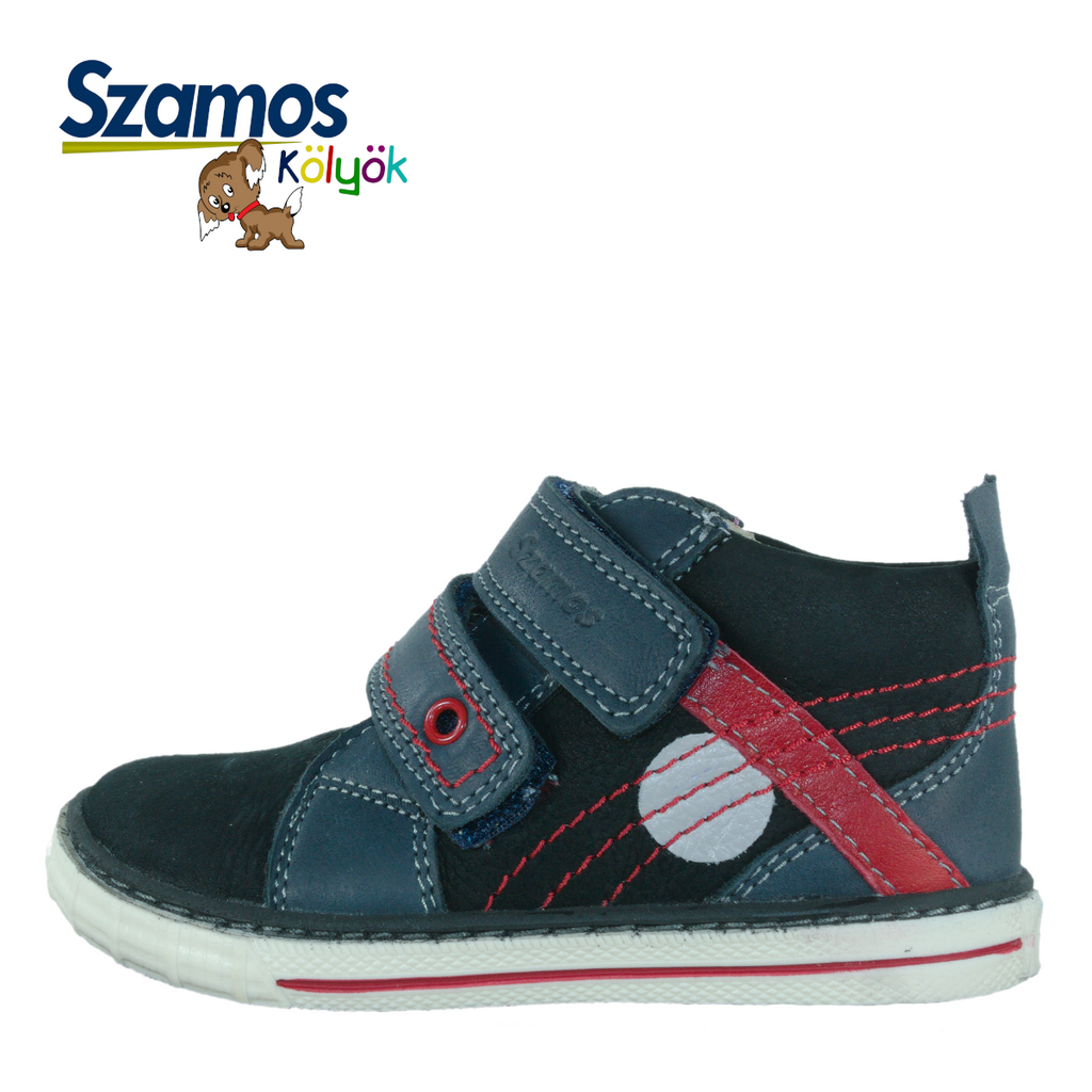 Szamos kid boy sneakers black with white round decor toddler little kid big kid size
