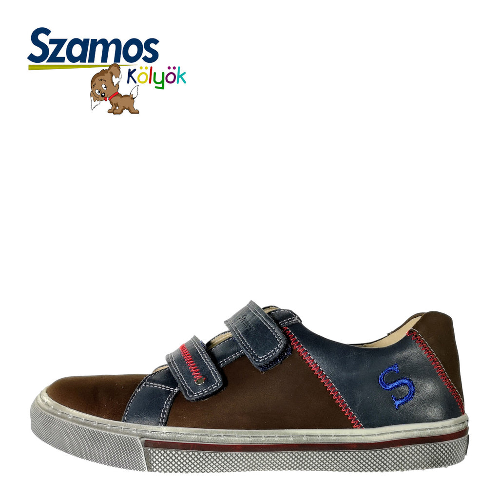 Premium quality shoes made from 100% genuine leather lining and upper, brown and blue color and double velcro strap. This Szamos Kids product meets the highest expectations of healthy and comfortable kids shoes. The exceptional comfort these shoes provide assure the well-being and happiness of your child.