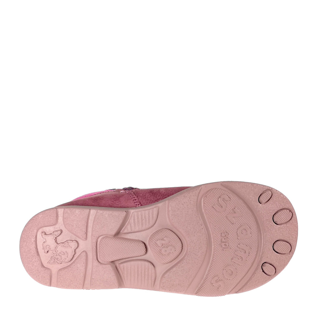 Szamos kid girl supinated boots pink and mauve with hearts and side zipper little kid/big kid size - TinyShoes