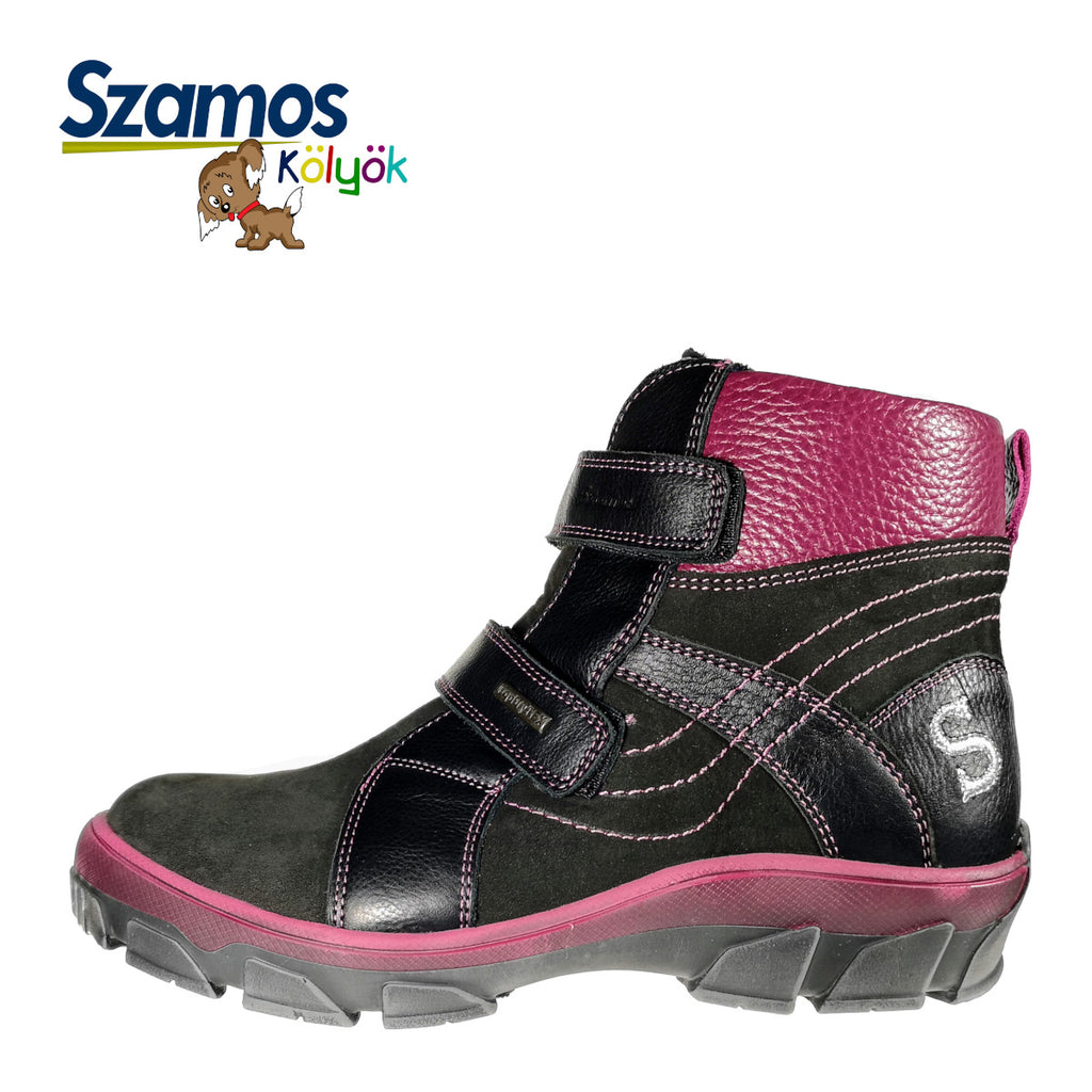 Premium quality boots made from 100% genuine leather lining and upper, black and burgundy details. This Szamos Kids product meets the highest expectations of healthy and comfortable kids shoes. The exceptional comfort these shoes provide assure the well-being and happiness of your child.